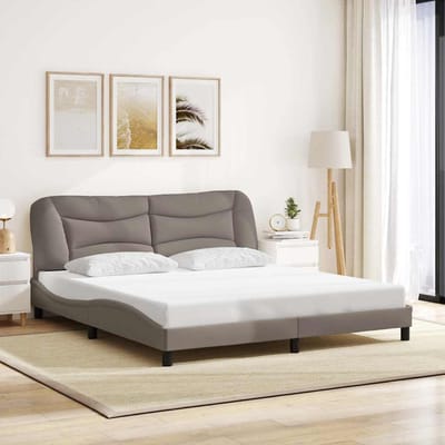 vidaXL - Bedframe - zonder - matras - "Hvar" - stof - taupe - 180x200 - cm