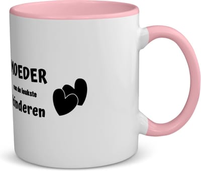 Akyol - moeder van de leukste kinderen koffiemok - theemok - roze - Mama - de leukste mama - moeder cadeautjes - moederdag - verjaardag - geschenk - kado - 350 ML inhoud