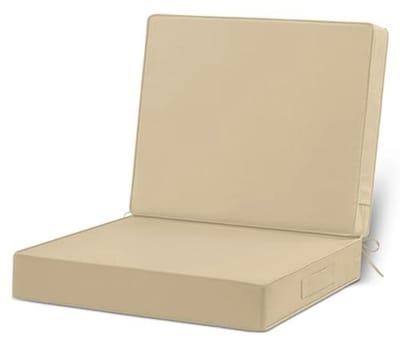 Waterdichte Tuinkussens met Antislipbanden - Wasbare Kussens voor Terrasmeubilair - 22 x 22 cm - Kaki
