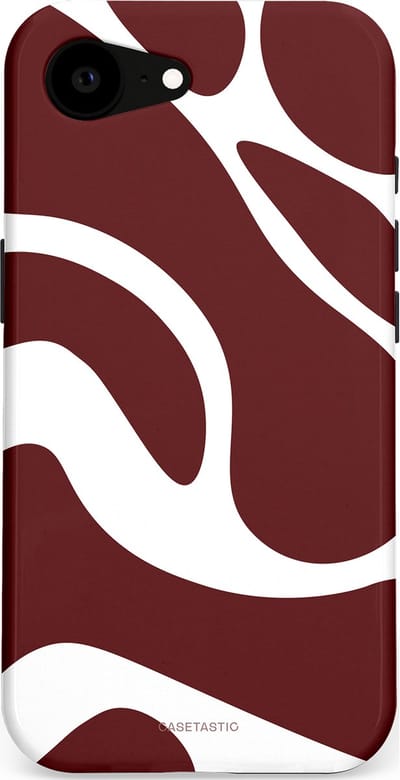Casetastic Hoesje Geschikt voor Apple iPhone 16e Magsafe - Stijlvolle Beschermende Duo-layer Case - Bordeaux Swirl
