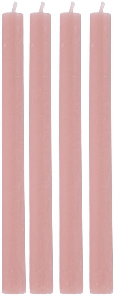 Arti Casa Dinerkaarsen - Set van 4 Stuks - Rustieke Dinerkaars - Ongeparfumeerde Kaarsen - Vervaardigd van Wax - Lengte 25,5 cm - Kleur Roze - Ideaal voor Kandelaars