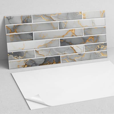 Coloray Wandpanelen Zelfklevend - Elegant marmerpatroon PVC Wandpaneel - 100 cm x 50 cm - Grijs Wandbekleding Zelfklevend - 1 stuk - Texturen Wandpanelen Zelfklevend - Keuken Wandpanelen - Wandpanelen Badkamer