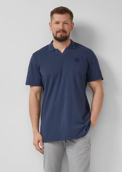 s.Oliver - male - Katoenen piqué polo met kledingstukverf