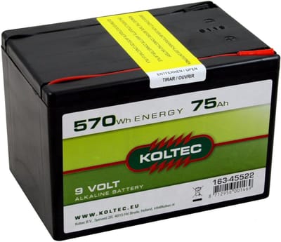 9 Volt Batterij - Energiebron - Schrikdraad Apparaten - Alkaline Technologie - 75 Ah