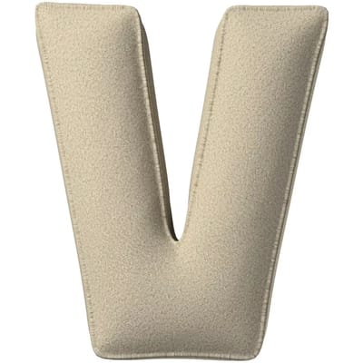 Kussen letter v Yellow Tipi Boucle