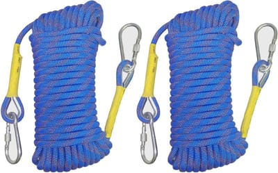 Dynamisch 8mm Statistisch Klimtouw van 5m met 2 Stalen Haken voor Hiken, Outdoor Avonturen en Kamperen