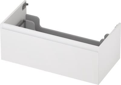 INK® wastafelonderkast 1 lade greeploos gelakt 70x45x35cm, mat wit