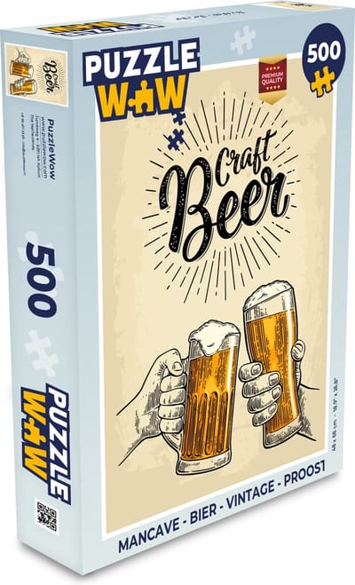Puzzel Mancave - Bier - Vintage - Proost - Legpuzzel - Puzzel 500 stukjes