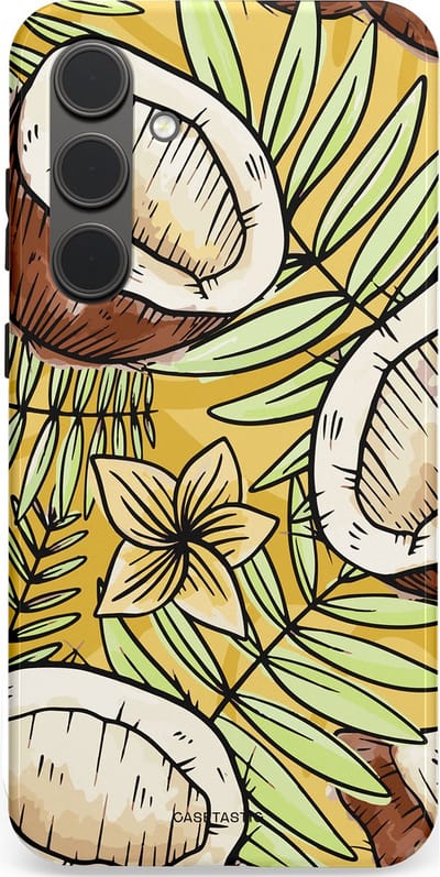 Casetastic Hoesje Geschikt voor Samsung S24 Plus - Stijlvolle Beschermende Duo-layer Case - Zonnige Kokos Stijl