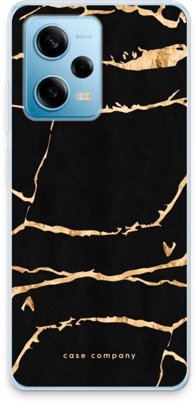 Case Company® - Hoesje geschikt voor Xiaomi Redmi Note 12 Pro 5G hoesje - Gouden marmer - Soft Cover Telefoonhoesje - Bescherming aan alle Kanten en Schermrand