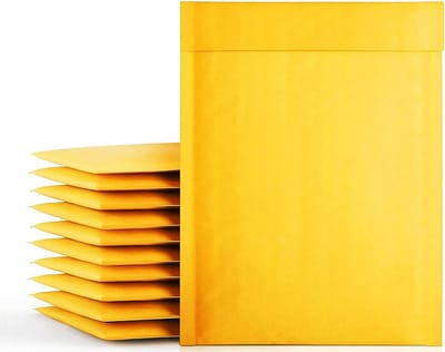 Kraft Bubble Mailers 6x10 Inch - Zelfklevend - 50 Stuks - Geel