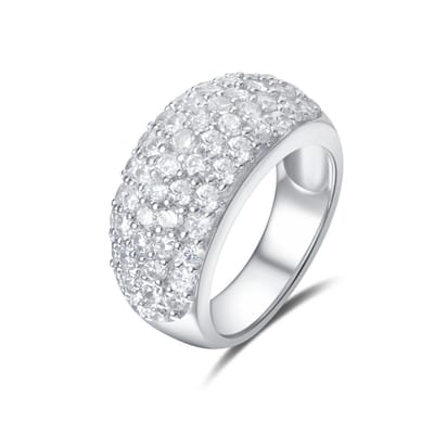 Quiges - Ring Klassiek Solitair in Vintage Stijl van 925 Zilver met Zirkonia Kristallen Transparant - QSR08417