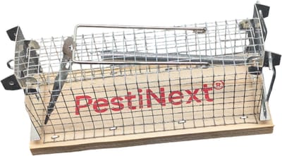 1 PestiNext® Diervriendelijke rattenvangkooi - rattenval - rattenkooi - vangkooi - vangkooi voor dieren - ratten vangkooi - rattenvang kooi - houten bodem