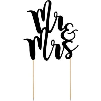 Taarttopper Mr & Mrs Zwart 25,5cm