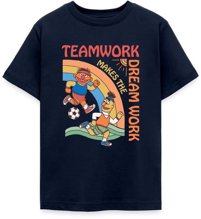 Sesamstraat Ernie En Bert Teamwork T-Shirt Tiener