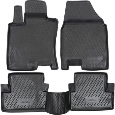 Tapis De Sol En Caoutchouc 3D - J&J AUTOMOTIVE - Nissan Qashqai J10 2007-2014 - Noir - Sur Mesure - Antidérapant noir