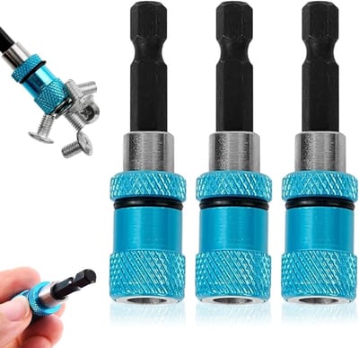 Set van 3 Magnetische Bit Houder voor Gipsplaten, 1/4 Inch Hex Shank, Snelle Verandering, Schroefbevestiging en Handige Accessoires