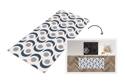 Keukenloper - Loper keuken - Maan - Design - Cirkel - 120x50 cm - Keukenloper vinyl