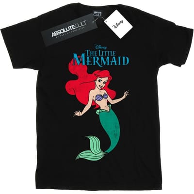 Disney Meisjes De Kleine Zeemeermin Lijn Ariël Katoenen T-shirt (Zwart)