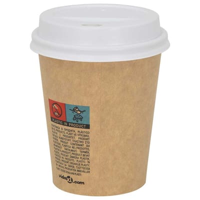 vidaXL - Papieren - koffiebekerdeksels - Ø80 - mm - 8oz - 1000 - st - kunststof - wit