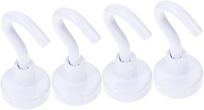 Magnetische Haakjes - Sterke Ophanghaken - Kasten Keuken Kantoor - Geen Gereedschap Nodig - 35x15x15mm - Wit