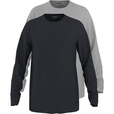 ESMARA MEN Set van 2 heren longsleeves (Grijs/zwart, S)