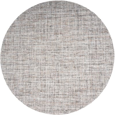 Vloerkleed Cross Grey/Beige - Rond ø200 cm - Wolmix Design Vloerkleed in Scandinavische / Japandi Stijl