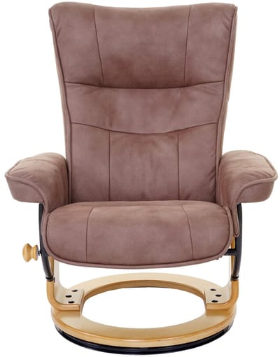 MCA relaxfauteuil Montreal, TV-fauteuil kruk, stof/textiel 130kg belastbaar ~ antiek bruin, natuurlijk bruin