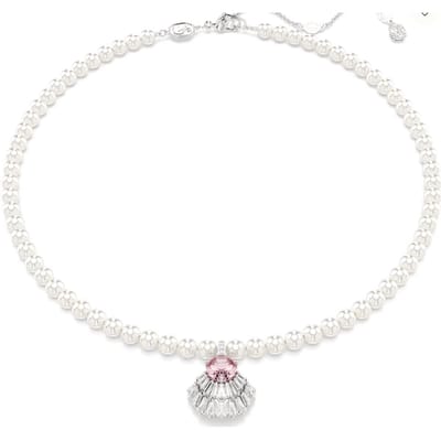 Swarovski Ketting Idylia 5680297 | zilver roze Swarovski Crystal Pearls Swarovski Zirkonia hanger | luxe sieraden dames accessoire maritieme stijl