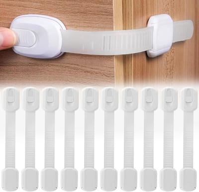 Kinderveiligheidssloten - Baby sloten - Huis beveiligen - Verstelbare lengte - 10 stuks - Wit