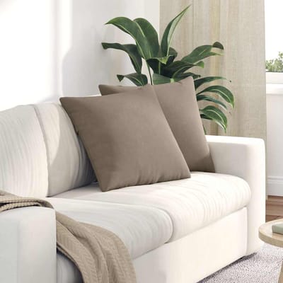 vidaXL - Zitkussens - 2 - st - Stof - Taupe - 50 - x - 50 - cm