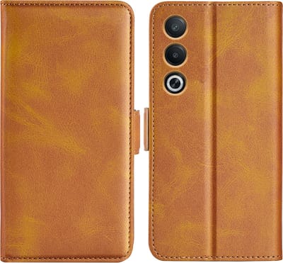 MobyDefend Hoesje - Geschikt voor Oppo A80 5G - Luxe Wallet Book Case (Sluiting Zijkant) - Lichtbruin
