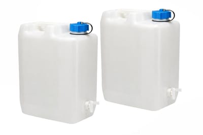 Jerrycan 35 Liter 2-Pack met Kraan voor Drinkwater – BPA-vrij – Water Jerrycans – Camping en Noodvoorraad