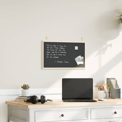 vidaXL - Krijtbord - met - massief - grenenhouten - frame - zwart - 60x40 - cm