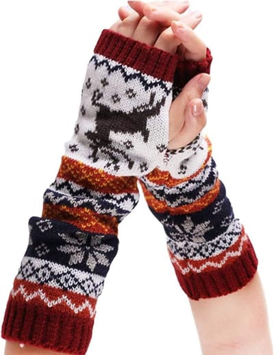 Vingerloze Handschoenen voor de Winter, Warme Gebreide Polswarmers, Lange Thermische Armwarmers voor Dames