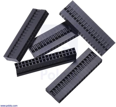 Dupont (2.54mm) Crimp Connector Housing: 2x18-Pin 5-Pack Pololu-1990