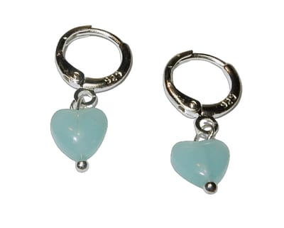 Zilveren Oorring met Blauw Aragoniet