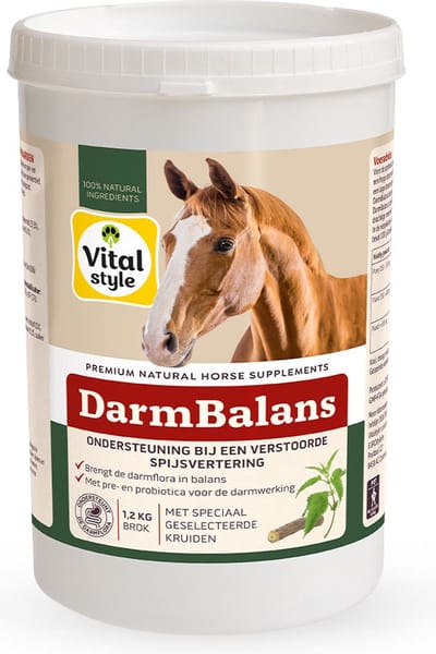 VITALstyle Darmbalans - Paarden Supplement - Voor Een Gezonde Darmfunctie - Met o.a. Zoethoutwortel & Mariadistel - 1,2 kg