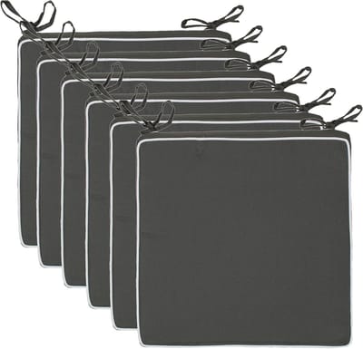 Zitkussens Set - Stoelkussens Buiten - Comfortabel Zitten - Water- en vuilafstotend - 40x40x4 cm - Antraciet
