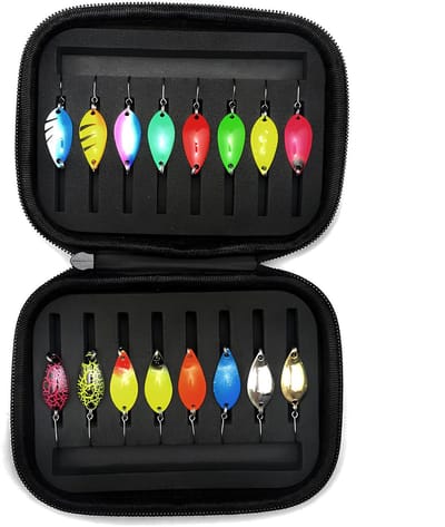 Dailygoods - Vislepels, 16 stuks spinner-visaas, forelvissen, aas voor het vissen op forel, aasset, zoet en zout water voor snoek, snoekbaars, baars, forel