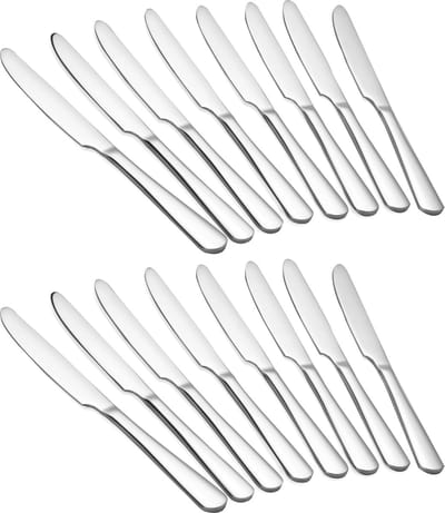 Alheco set van 16 tafelmessen - Messen - RVS - 23cm - Zilver