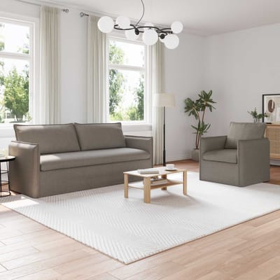 vidaXL Bankstel 2 pcs Taupe 196 x 82 x 85 cm Stof