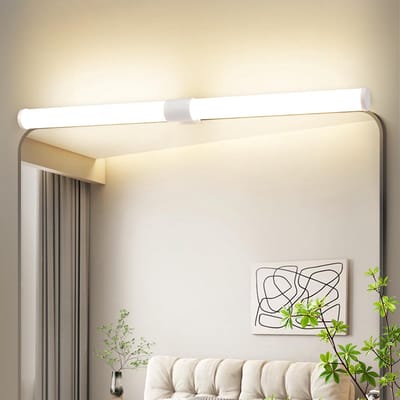 Glitzerlife - Wandspots - Wandlamp voor badkamer - IP44 waterdicht - 8W 4000K neutraal wit - Polycarbonaat materiaal - Modern design - Ø40cm - Wit