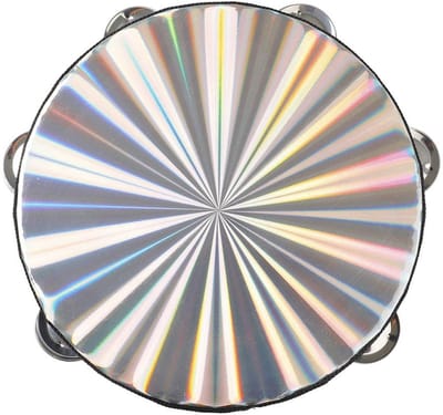 Dailygoods- Tamboerijn 8 Inch - Houten Constructie - Dubbele Rij Jingles - Lichtgewicht - Reflecterende Drumkop - Ideaal voor Muziekles - Percussie
