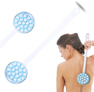 Dailygoods- Rugincrème 2-in-1 - Massageapparaat - Applicator - Douche - Huidvriendelijk - Lange Grip - Duurzaam Materiaal