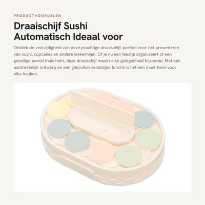 Dailygoods- Draaischijf Automatisch - Tafelstandaard - Sushi Draaischijf - Cupcake Draaischijf - Beugel 30 x 21 x 6 cm - Fijn Design - Draaitafel