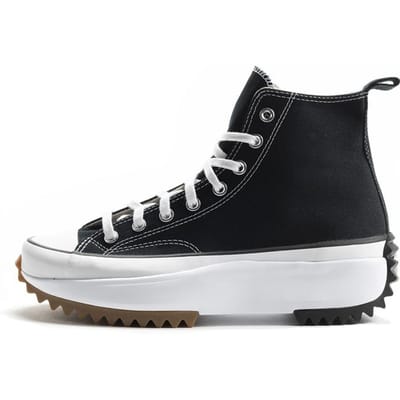 Baskets Converse Run Star Hi Noires Unisexe Blanc Gomme 166800C 44 black