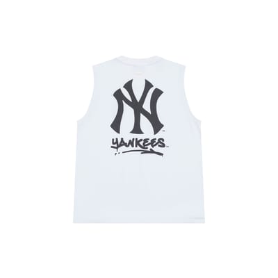 MLB New York Yankees Basic Serie SS25 Effen Kleur Geborduurd Logo Print Casual Mode Mouwloos Vest Unisex Tops Off-White 3ATOB0253-50WHS XS gray