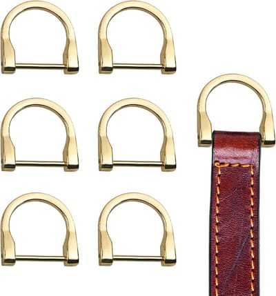 D Ring Accessoires voor Handtassen, Schoudertassen, Laptoptassen en Sleutelhangers - 6 Stuks U-vormige Schroefvervangers (37mm, Goud)