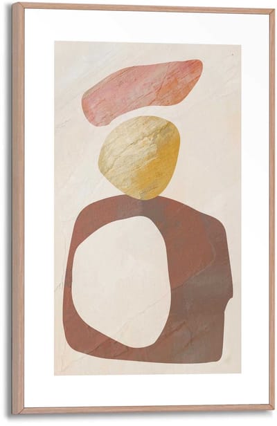 Schilderij Watercoloured Stones - 30 x 20 - Hout - REINDERS